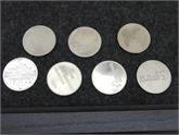 009) Alte 5 Franken Silbermünzen, 7 Stk.